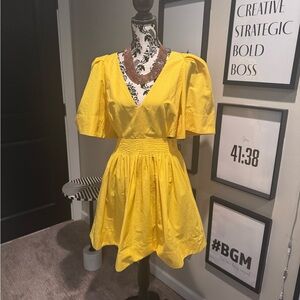 Banana Republic Yellow Puff Sleeve Dress – Size 8 (NEW)